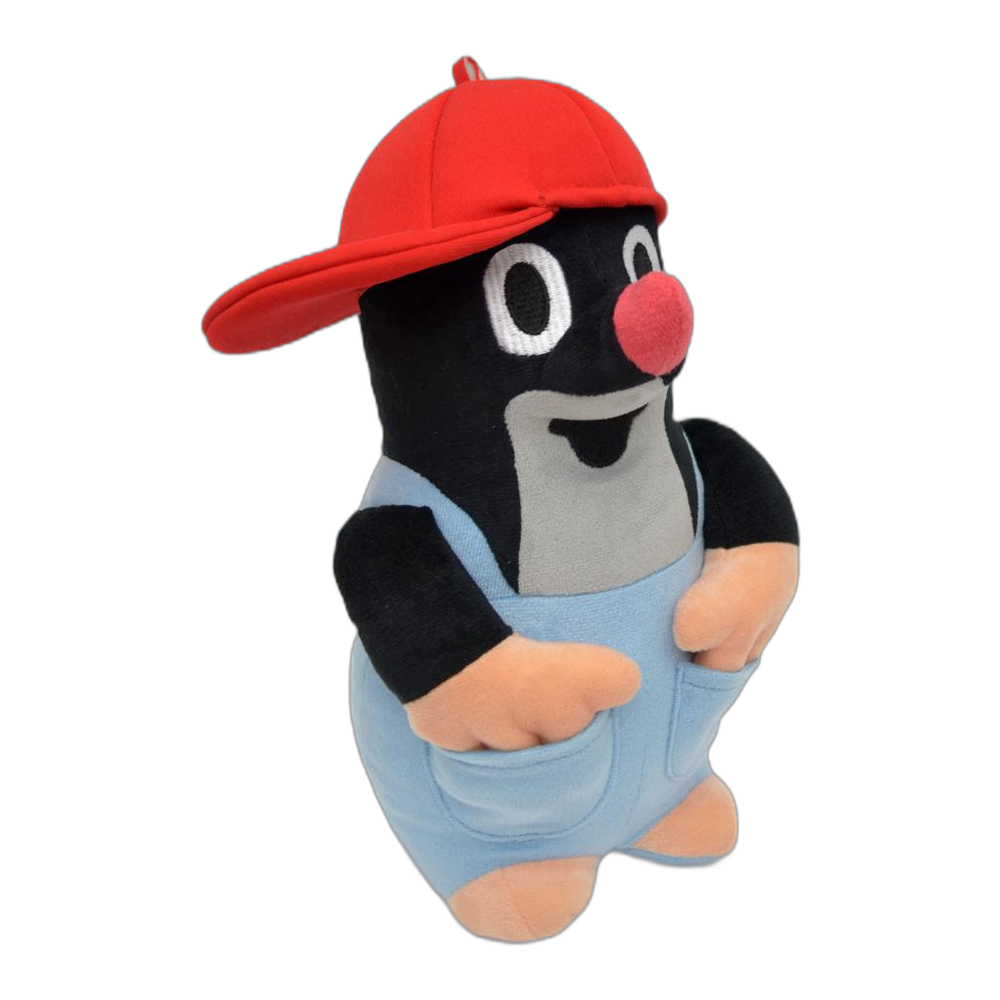 Little Mole 26 cm plush toy, red cap, trousers