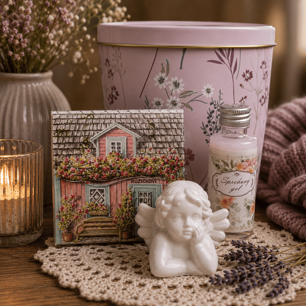Angel Rose-Scented Tin Gift Box