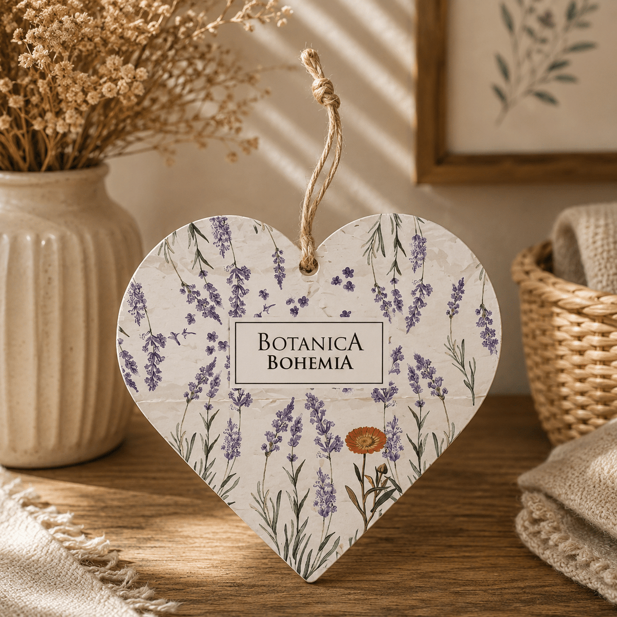 Lavender-Scented Wooden Heart for Laundry