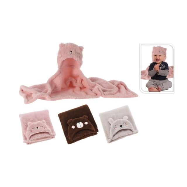 Children's Hooded Blanket with Bear Ears – Teddy