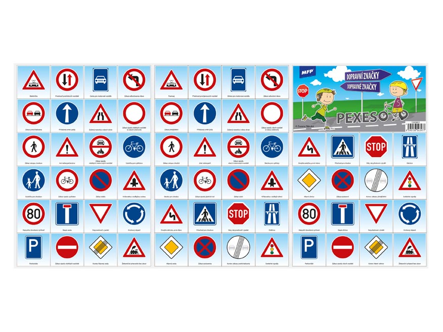 Traffic signs memory game 3 × A4 / Pexeso