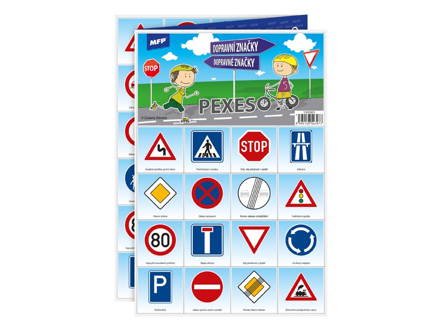 Traffic signs memory game 3 × A4 / Pexeso