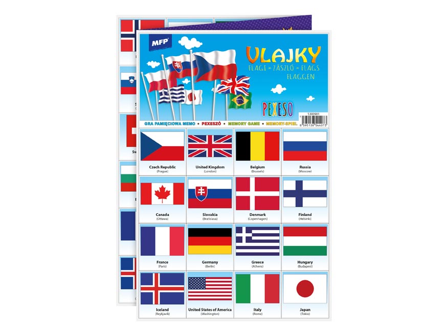 Flags memory game 64 cards / Pexeso