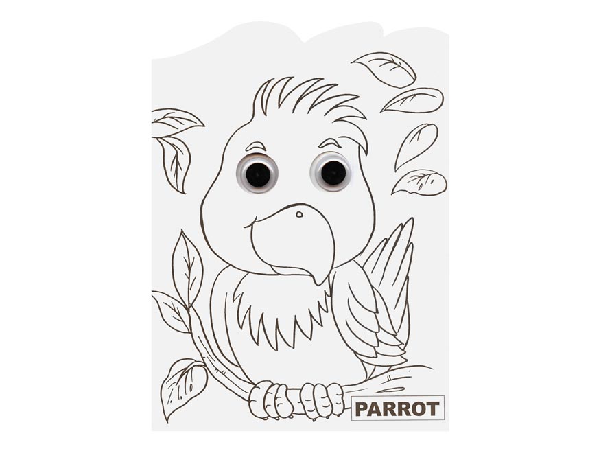 Pets A4 colouring book with movable eyes, 16 pages