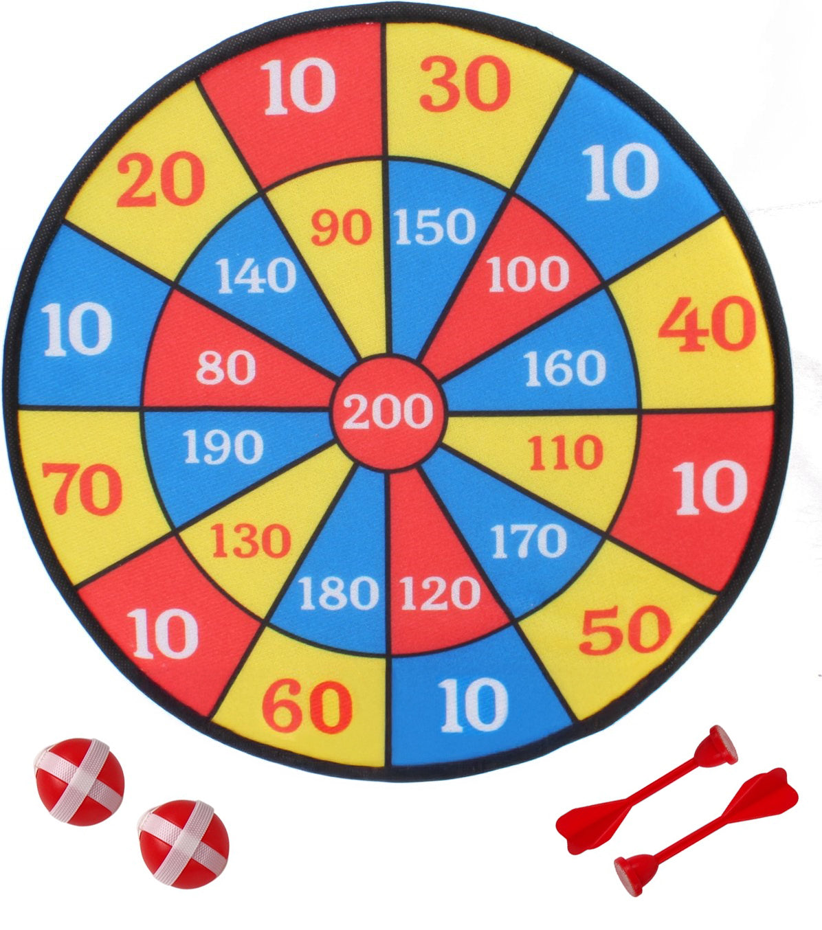 Velcro target game 36 cm with balls and darts