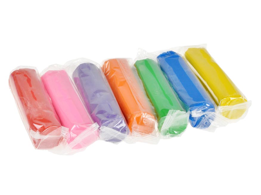 Modelling clay set 7 colours 550 g with tools