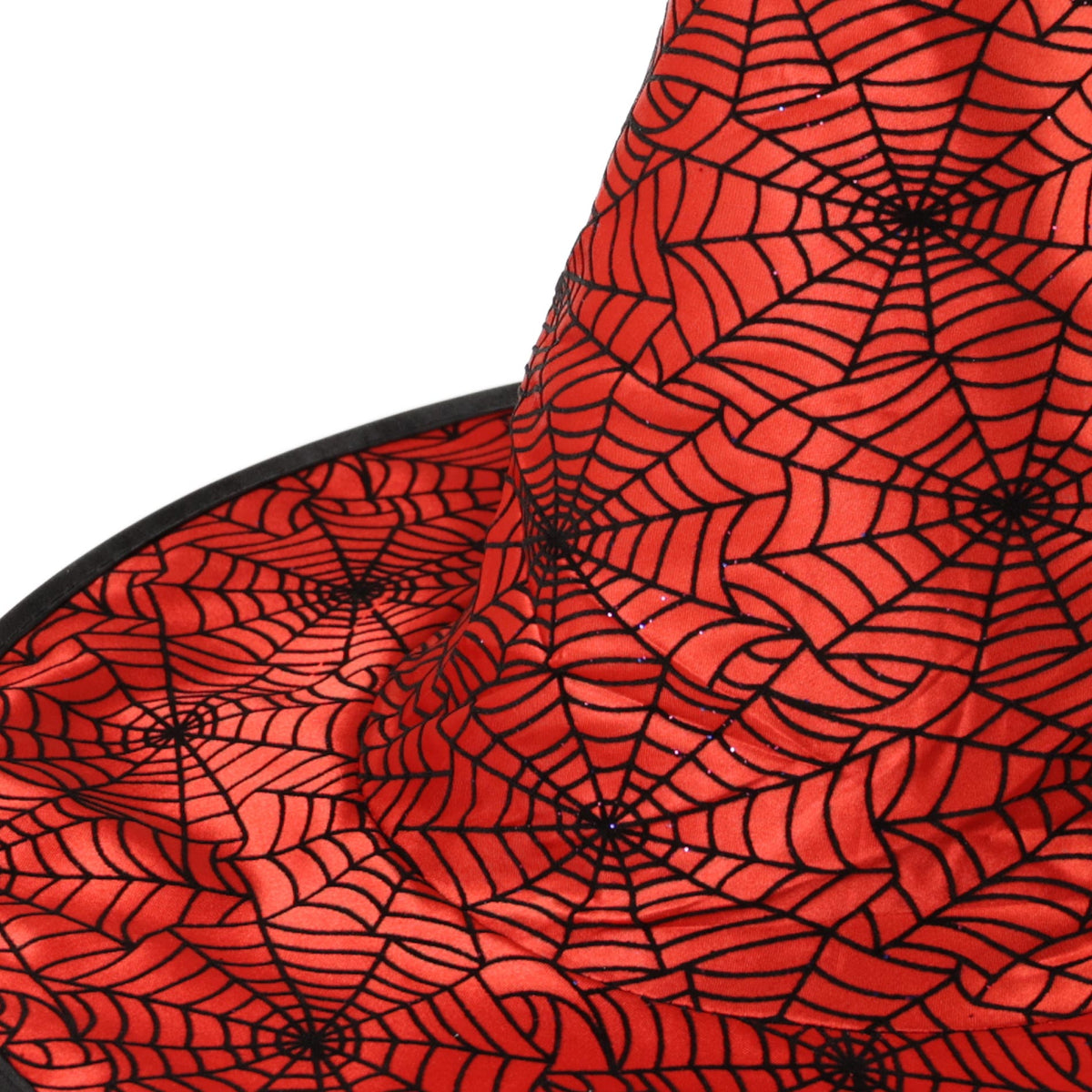 Red Witch Hat with Black Webs for Adults