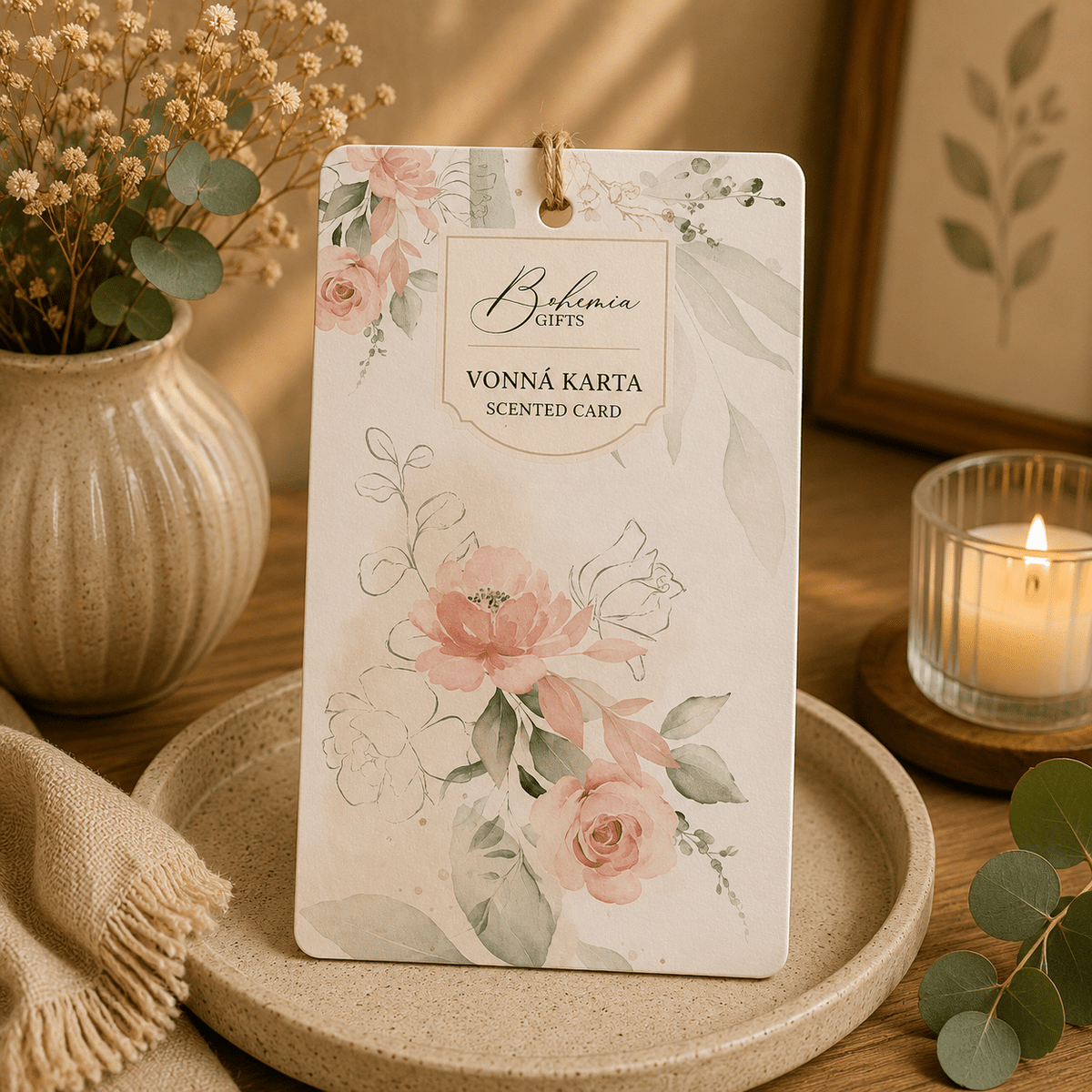 Small Scented Card with Roses