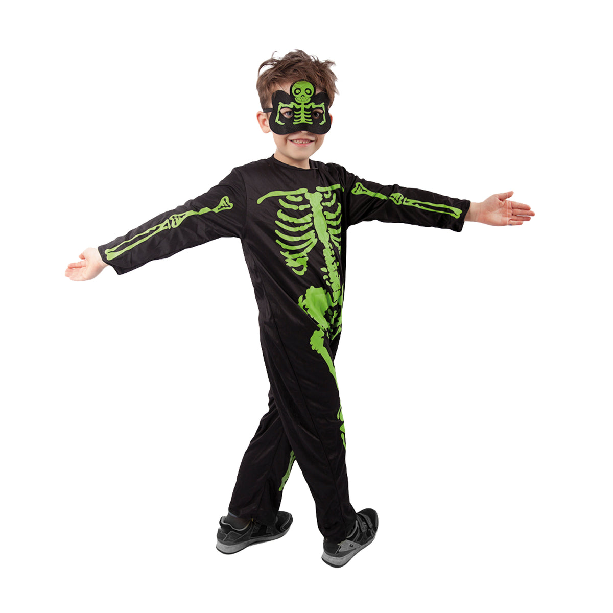 Neon skeleton costume for children (M)
