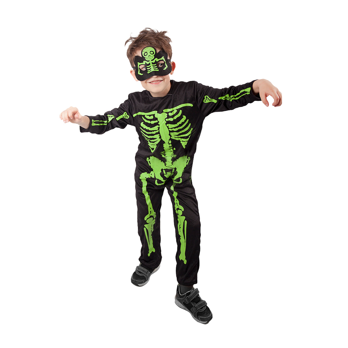 Neon skeleton costume for children (M)