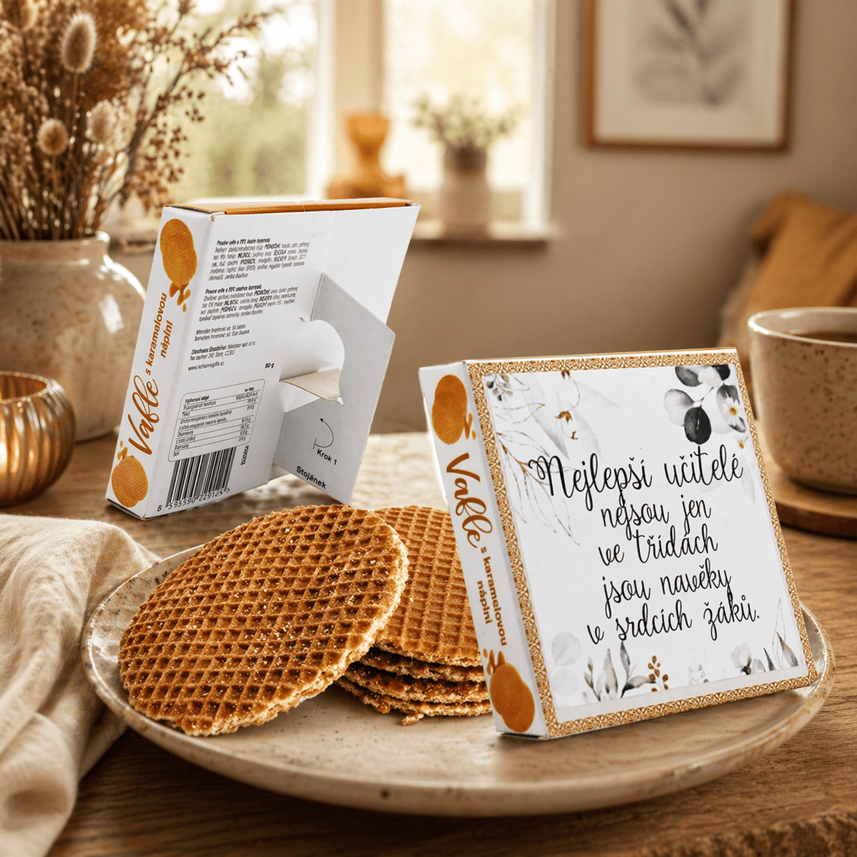 Caramel-Filled Wafers in a Teacher Thank-You Display Box