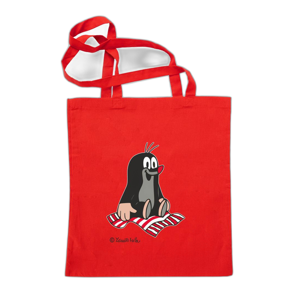 Little Mole tote bag 42×38 cm, red, flying carpet