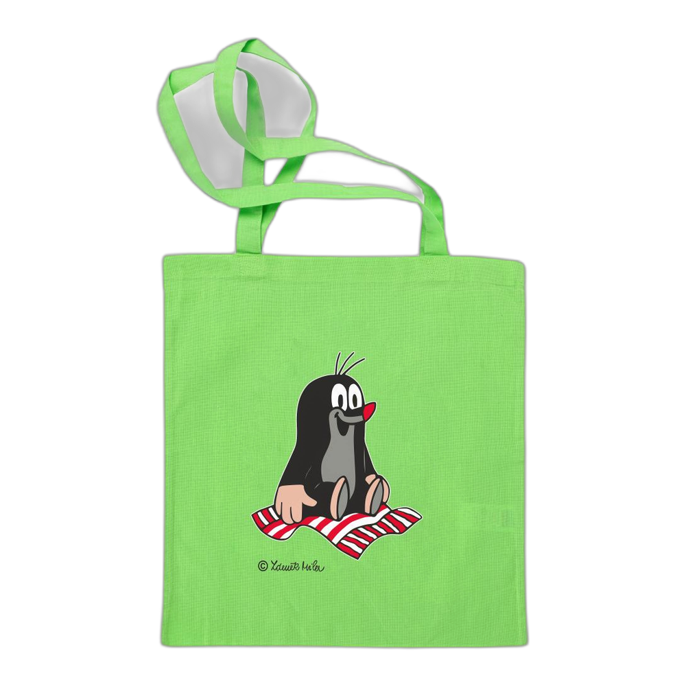 Little Mole tote bag 42×38 cm, green, flying carpet