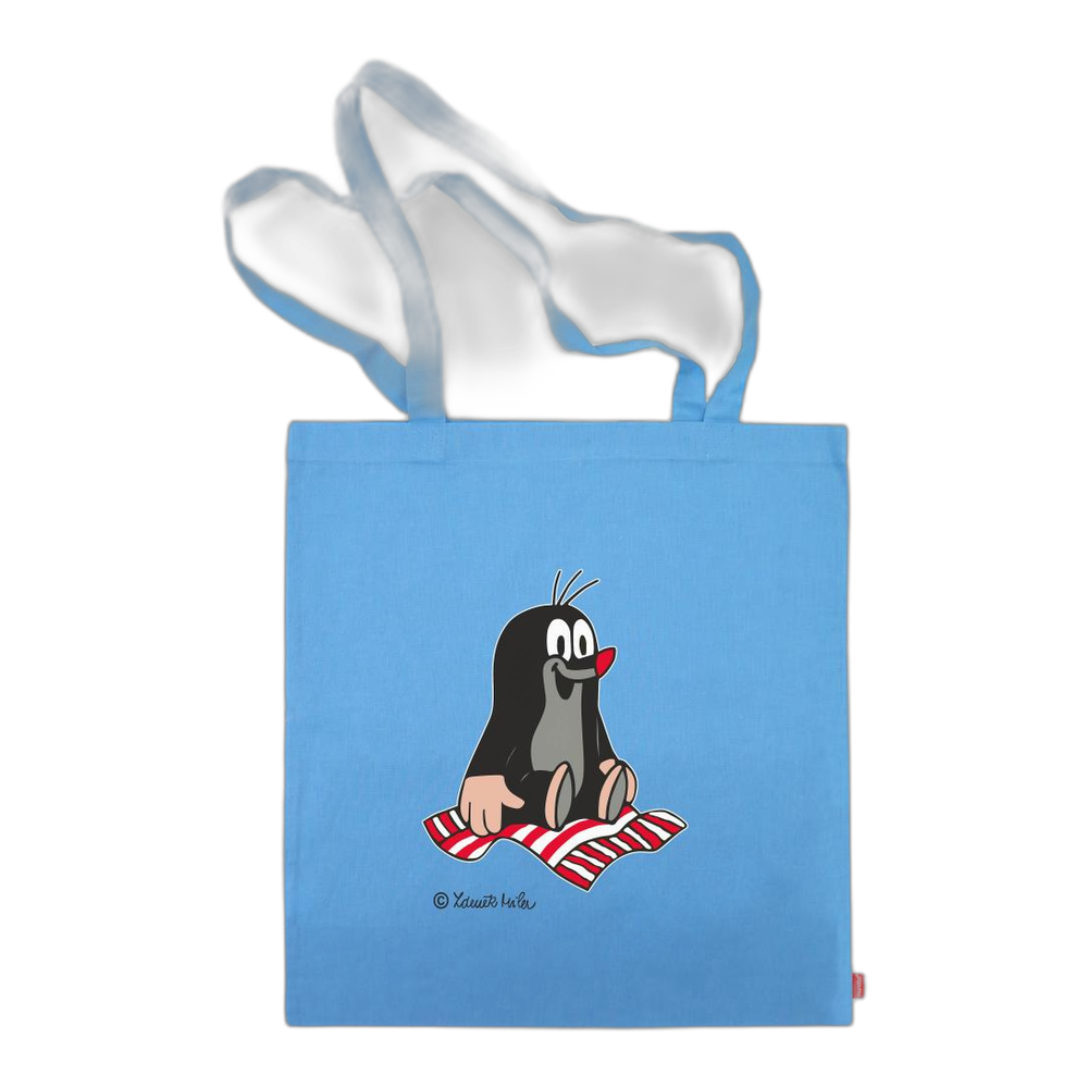 Little Mole tote bag 42×38 cm, blue, flying carpet