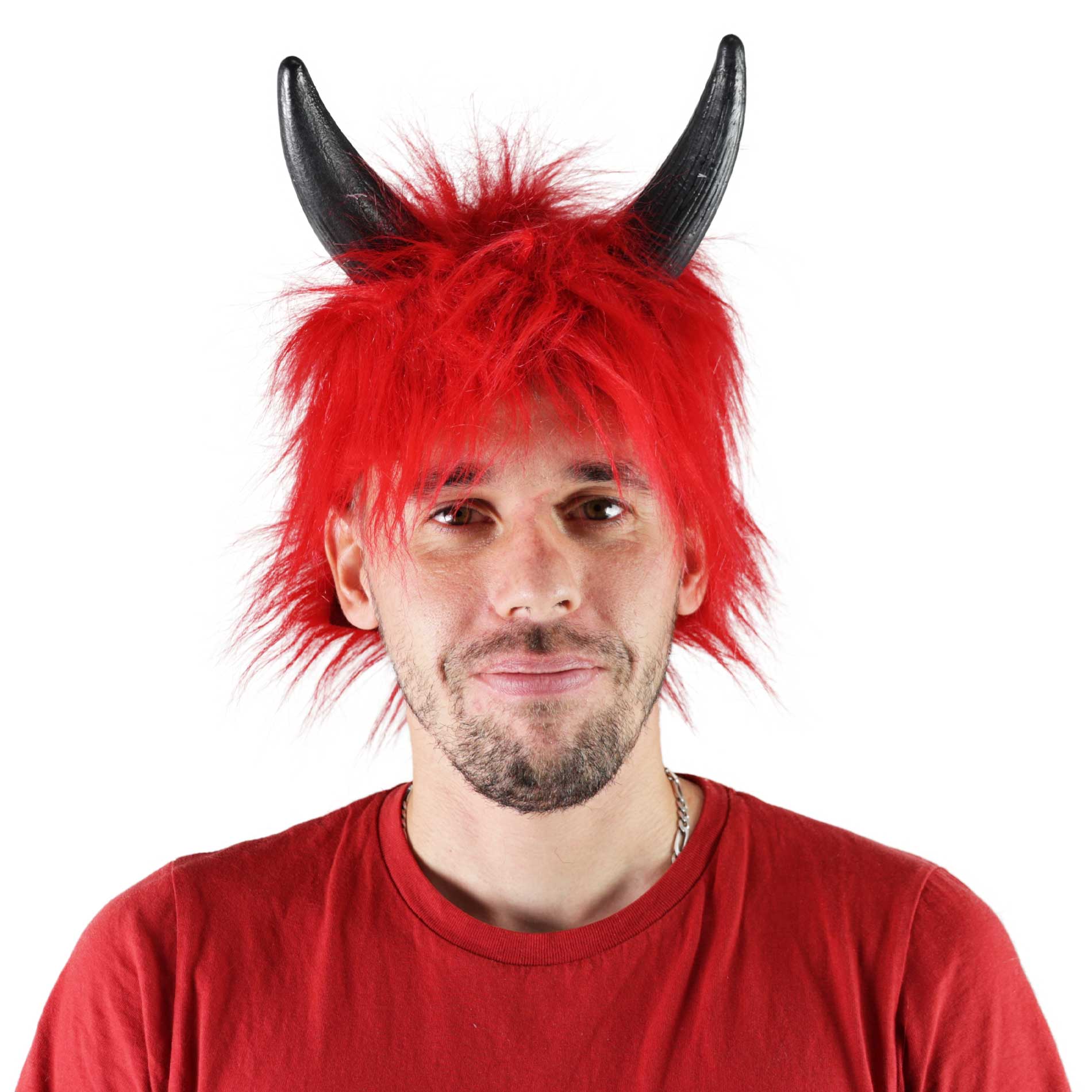 Red devil wig with horns