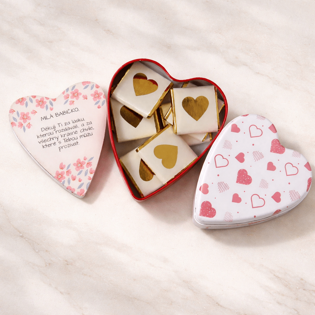 Heart Tin of Milk Chocolate Wafers for Grandma