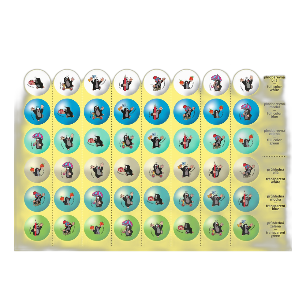 Little Mole glass marbles set, mix 6 pcs