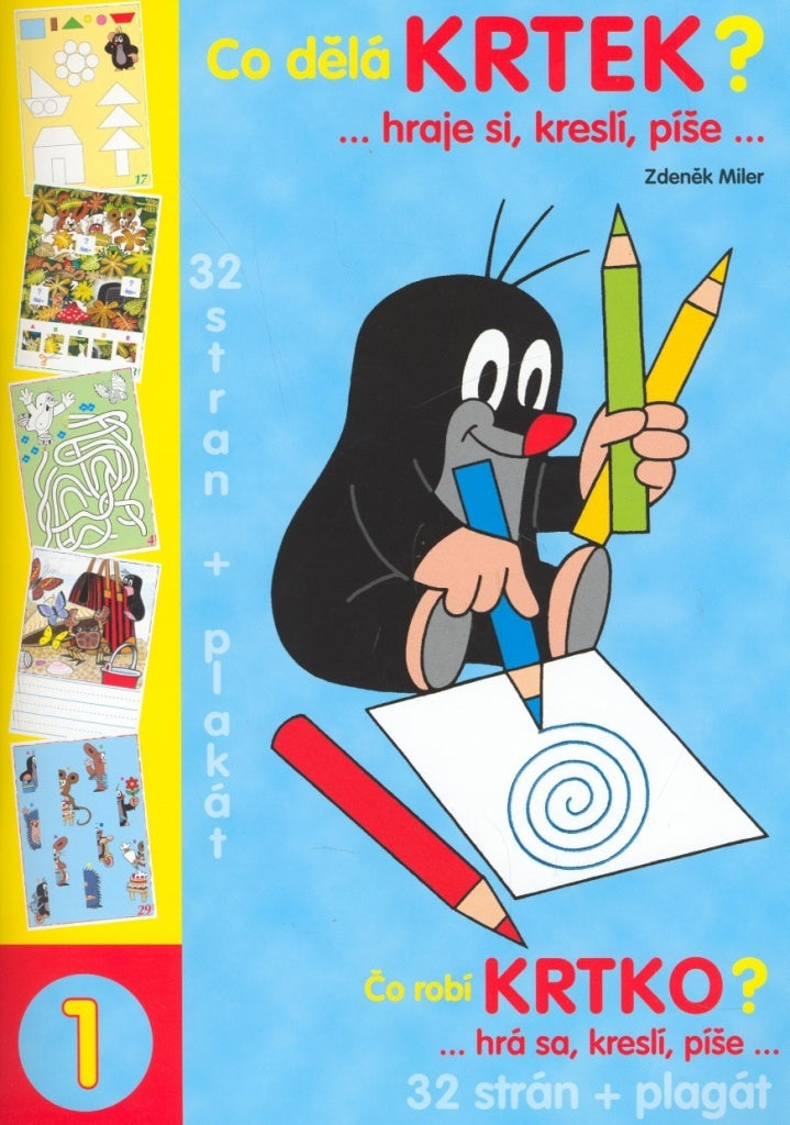 A4 Colouring Book What Does Little Mole Do? / Krtek