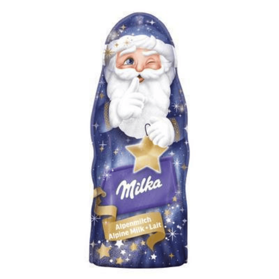 Milka Santa – Alpine Milk Chocolate Figurine (Assorted Designs) / Milka Mikulas – Figurka z alpske cokolady (Ruzne druhy)