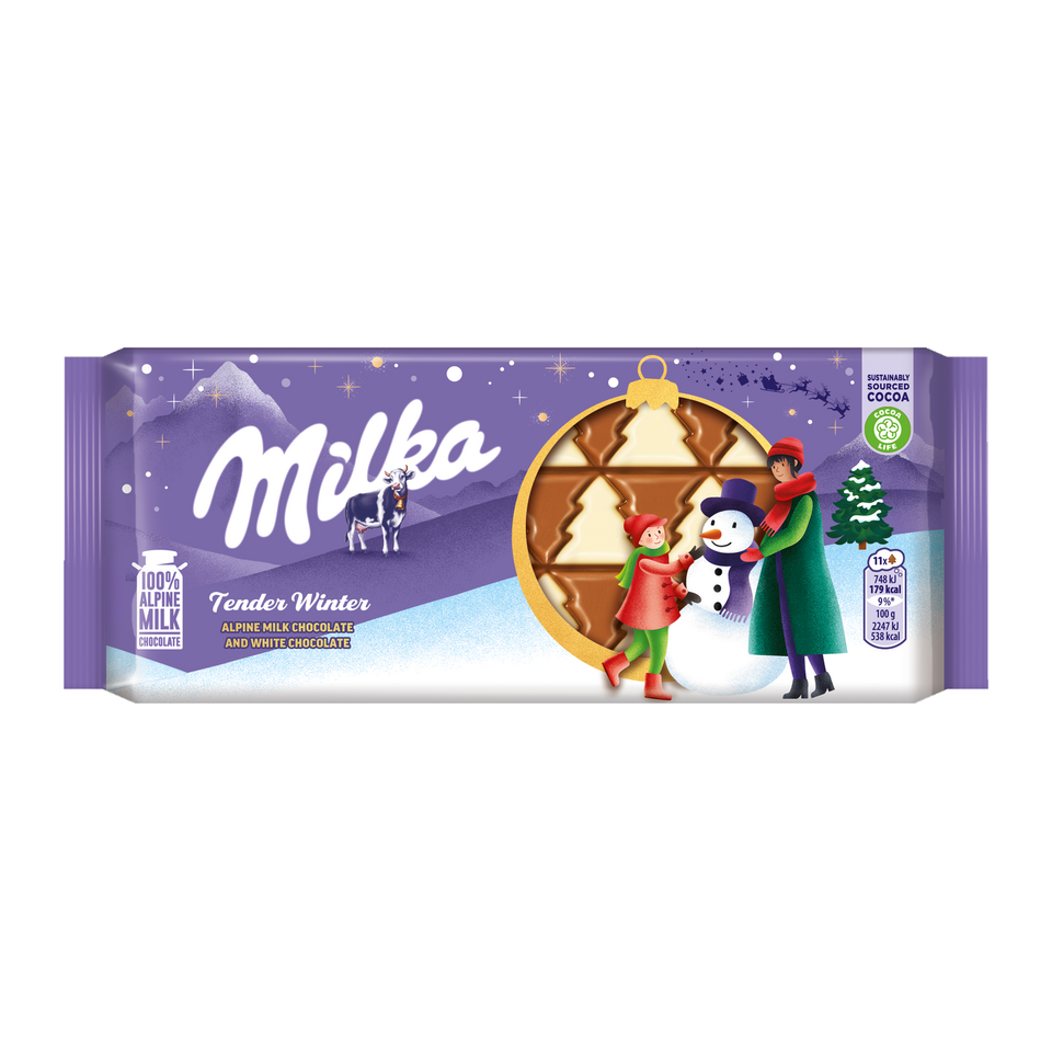 Milka Tender Winter Milk Chocolate Bar