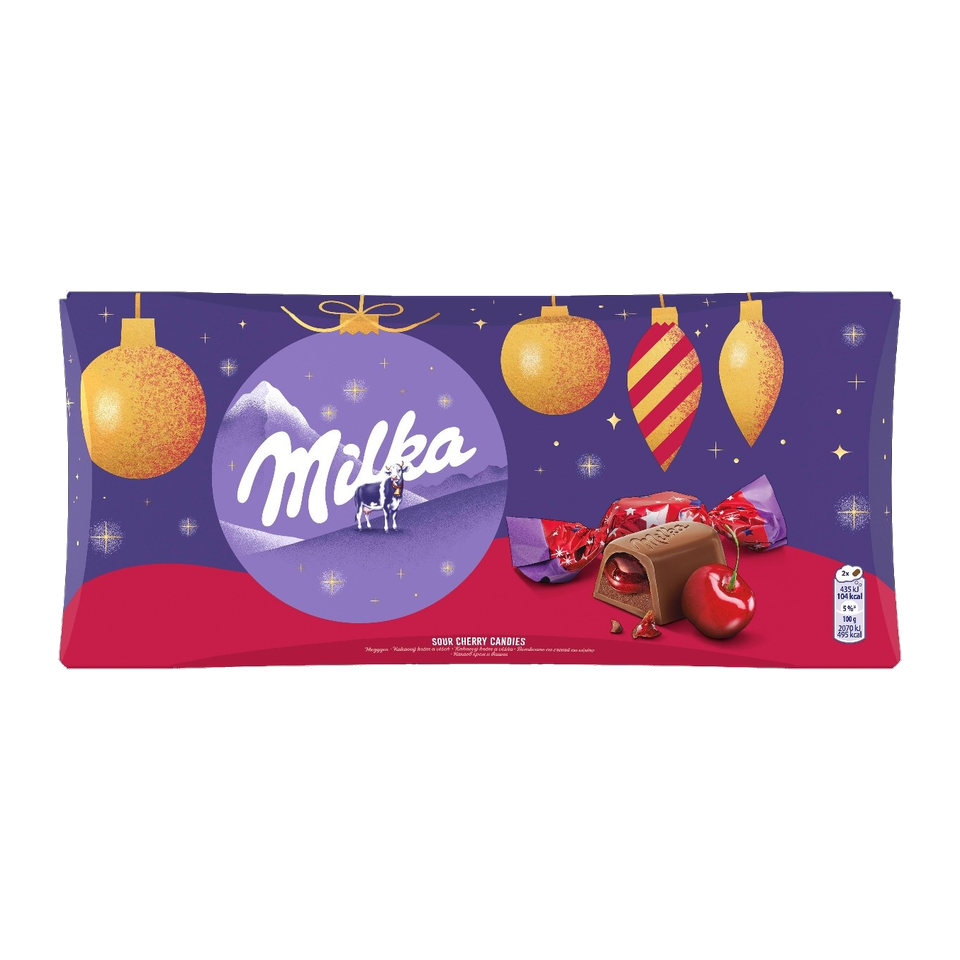 Milka Salonky Christmas Candies with Sour Cherry Filling