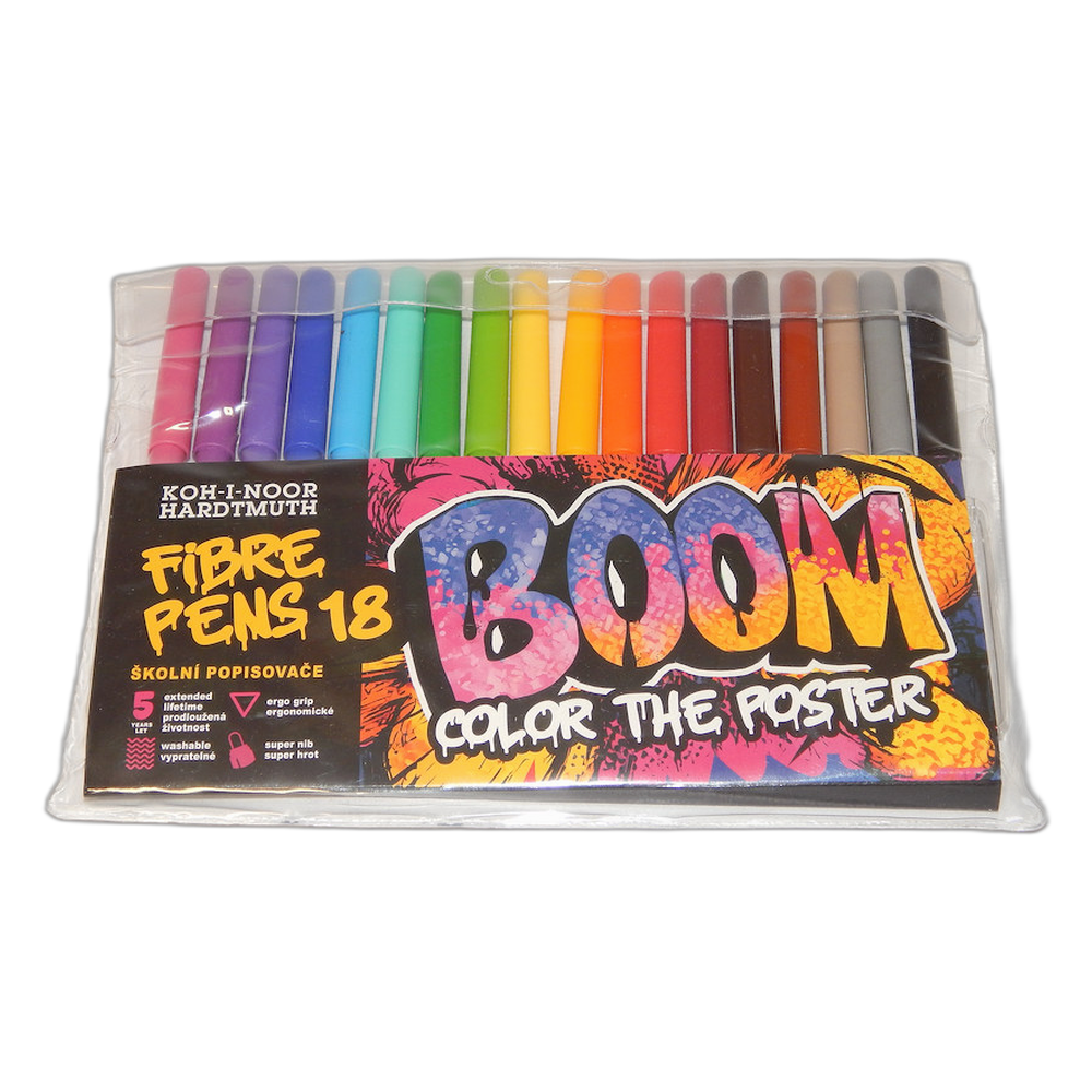 Koh-i-Noor 1022 Fibre Tip Pens Set of 18