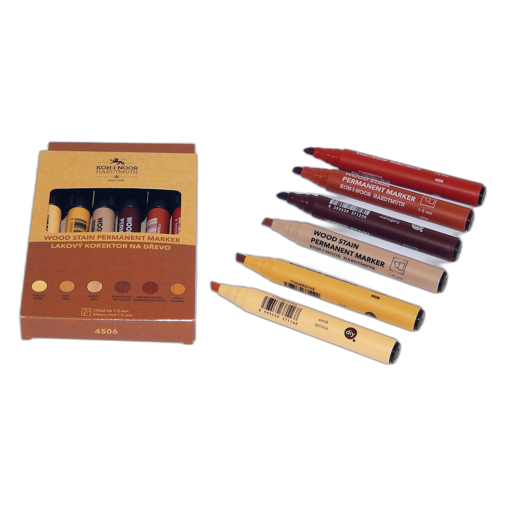 Koh-i-Noor 4506 Wood Touch Up Lacquer Markers Set of 6