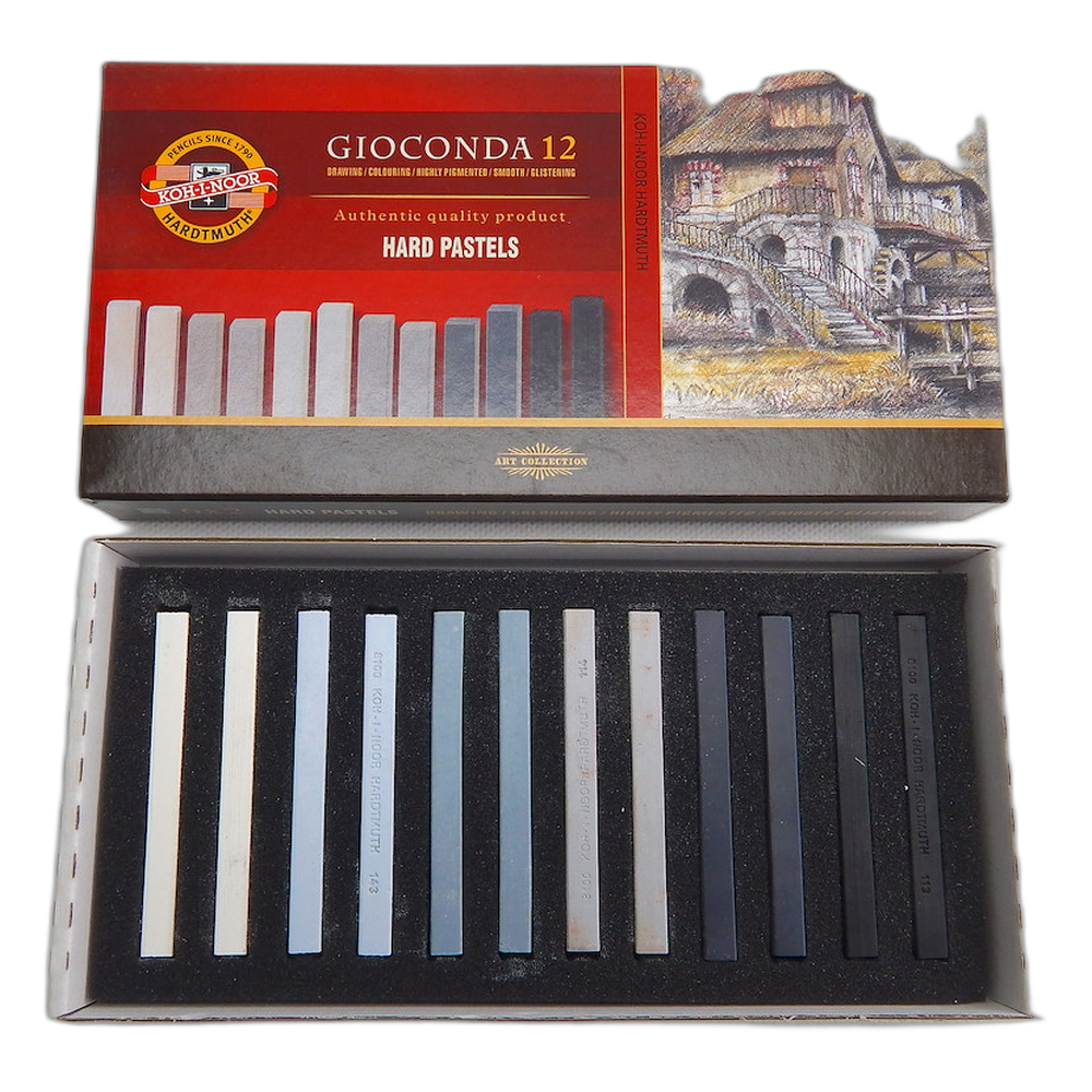 Koh-i-Noor Gioconda 8122 Oil Pastels 12 Grey Shades