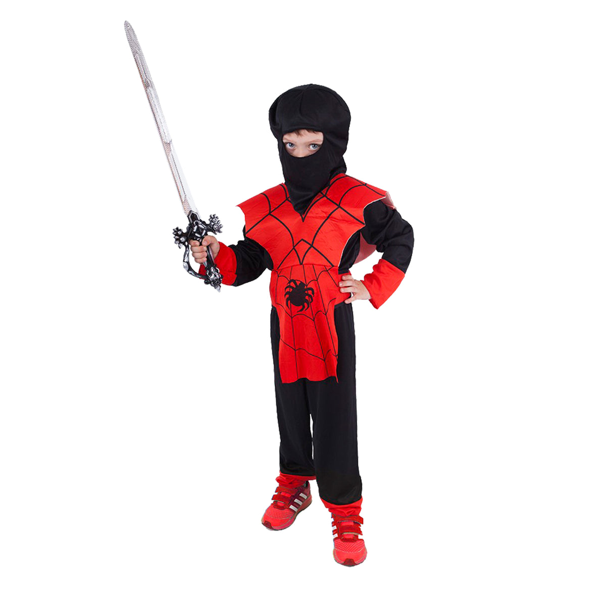 Children's red ninja costume, size M