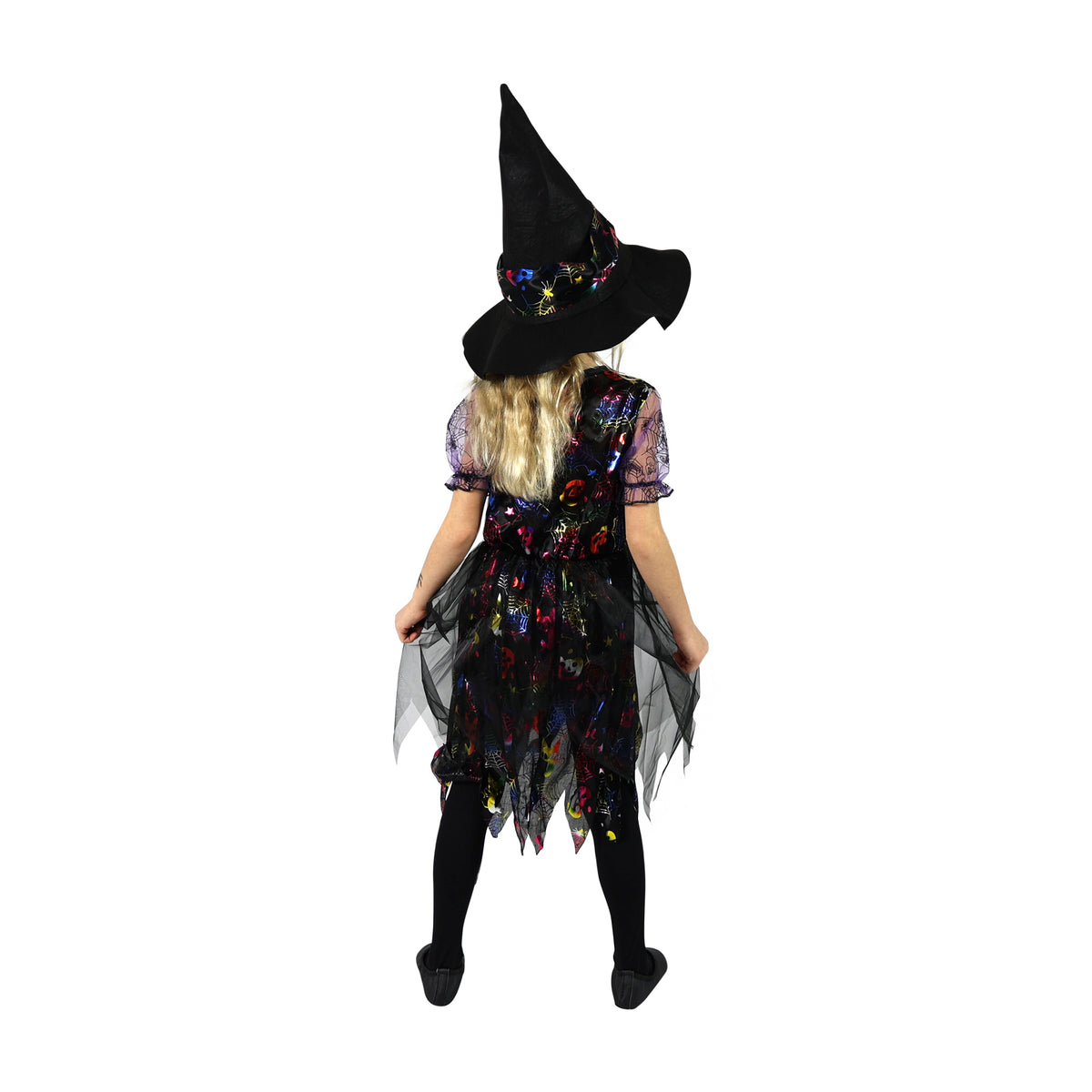 Children's colourful witch costume, size S