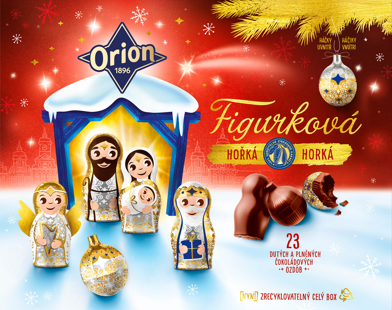 Orion Christmas Collection Dark Chocolate Figurines / Vanocni Kolekce Figurky Horka