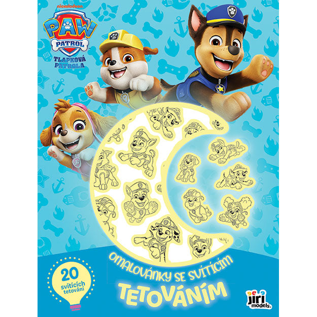 Paw Patrol colouring book with glow-in-the-dark tattoos