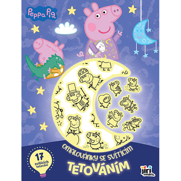 Peppa Pig colouring book with glow-in-the-dark tattoos