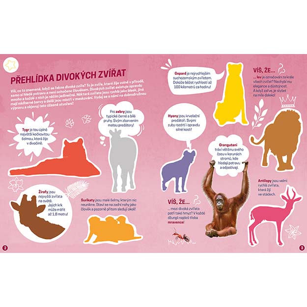 Educational sticker book Wild Animals