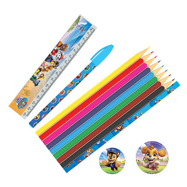 Paw Patrol coloured pencil and stationery set