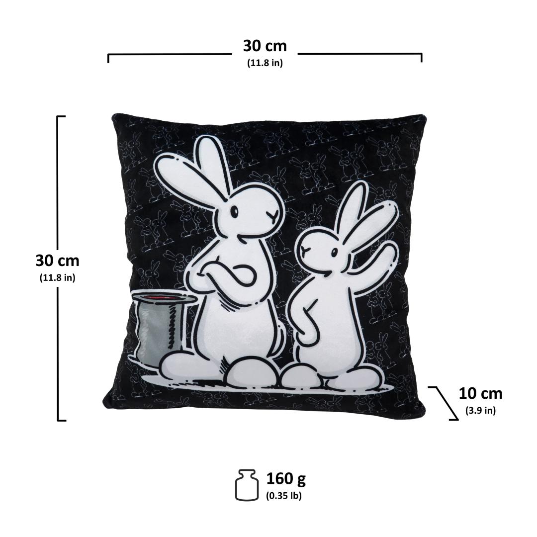 Bob & Bobby  - Bob a Bobek Pillow 30x30 cm Soft Black Cushion