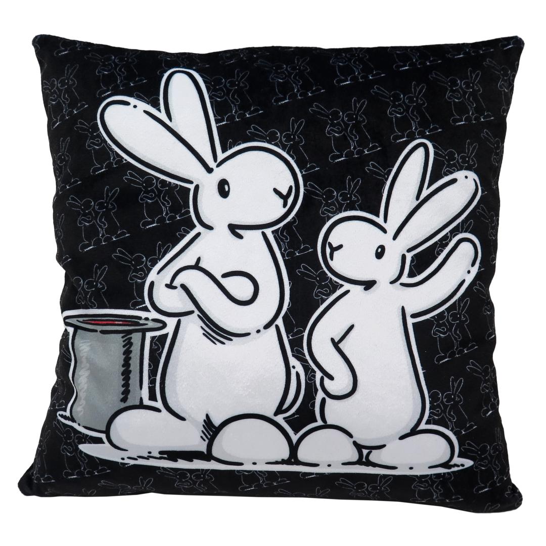 Bob & Bobby  - Bob a Bobek Pillow 30x30 cm Soft Black Cushion