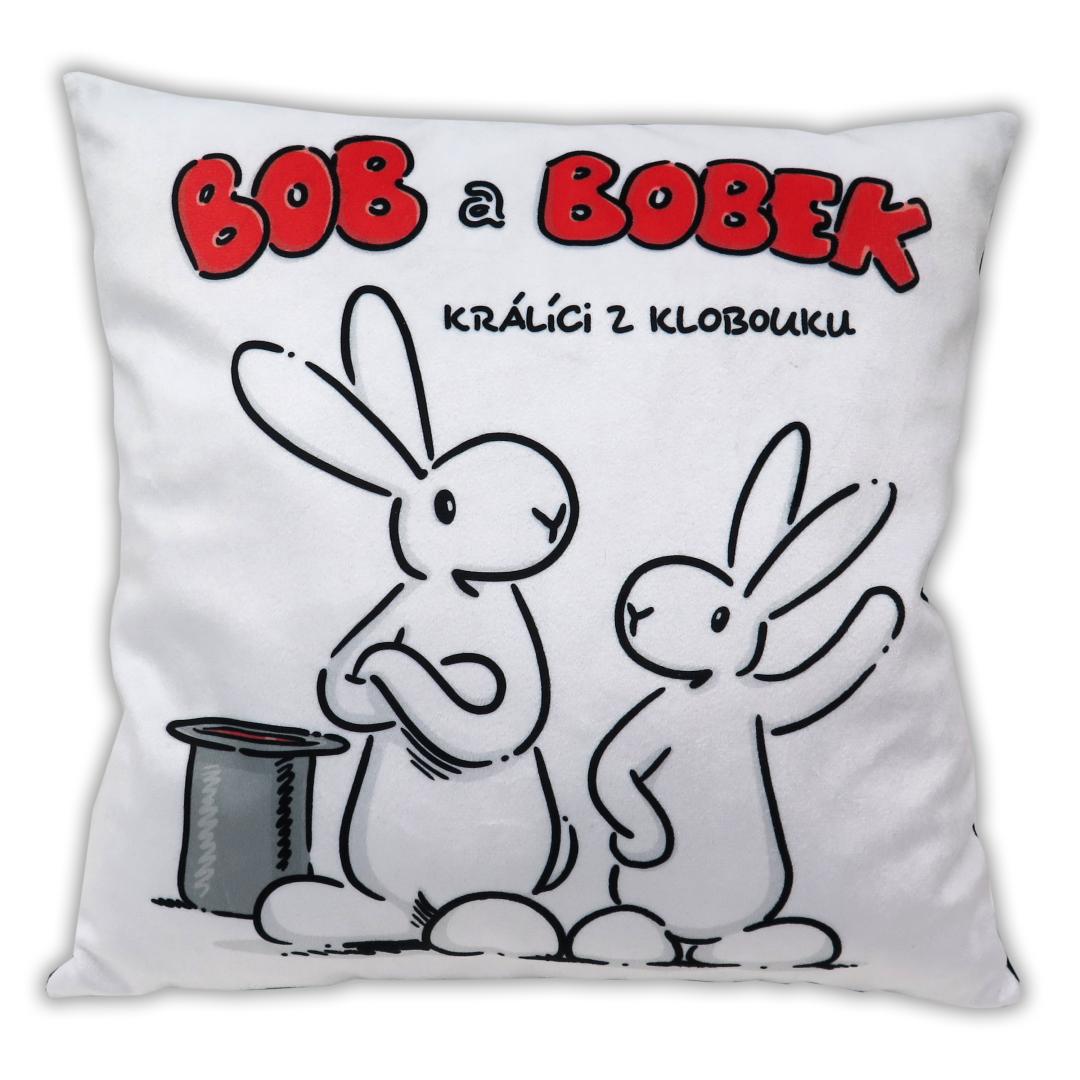 Bob & Bobby  - Bob a Bobek Pillow 30x30 cm Soft White Cushion