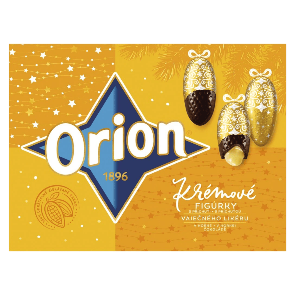 Orion Creamy Figures – Dark Chocolate with Eggnog Filling / Orion Kremove Figurky – Horka Cokolada s Vajecnym Likerem