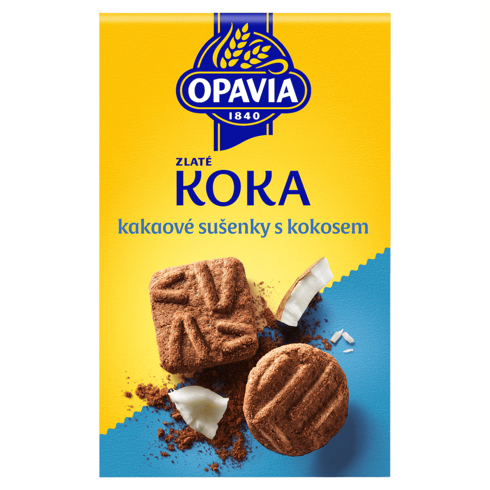 Opavia Zlate Koka Coconut & Cocoa Biscuits / Zlate Koka kokosove a kakaove susenky