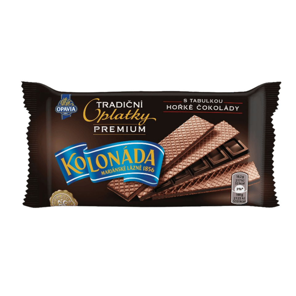 Opavia Kolonada Wafers with Dark Chocolate Bar / Kolonada oplatky s horkou cokoladovou tycinkou