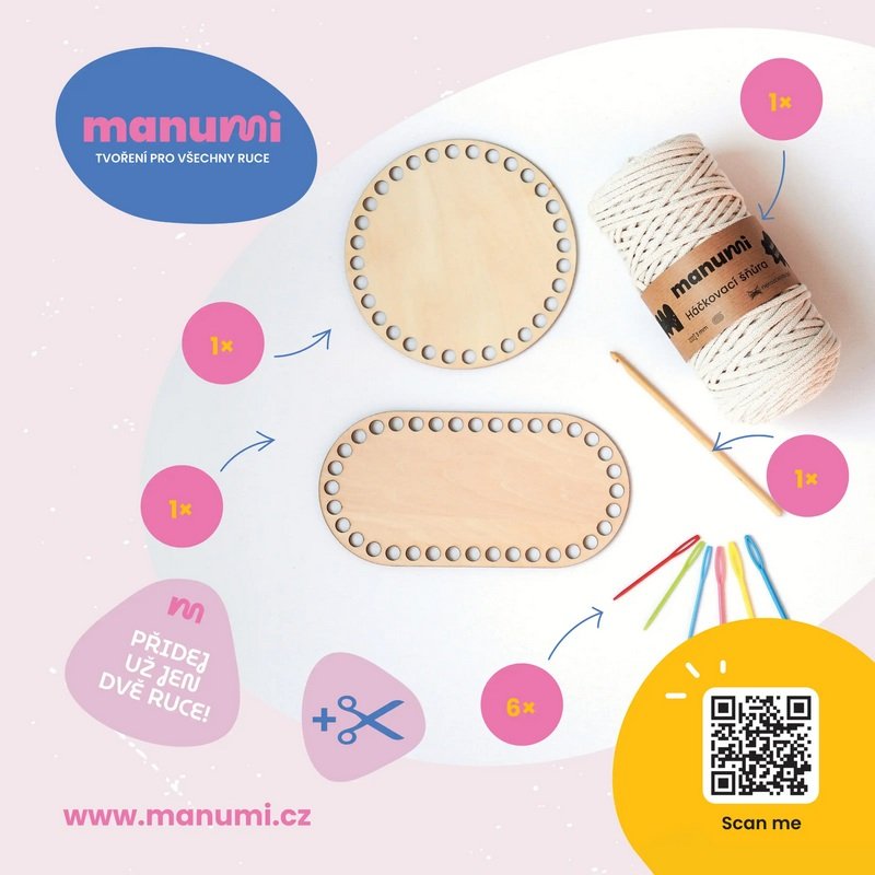 Manumi Crochet Basket Kit, 2 Baskets