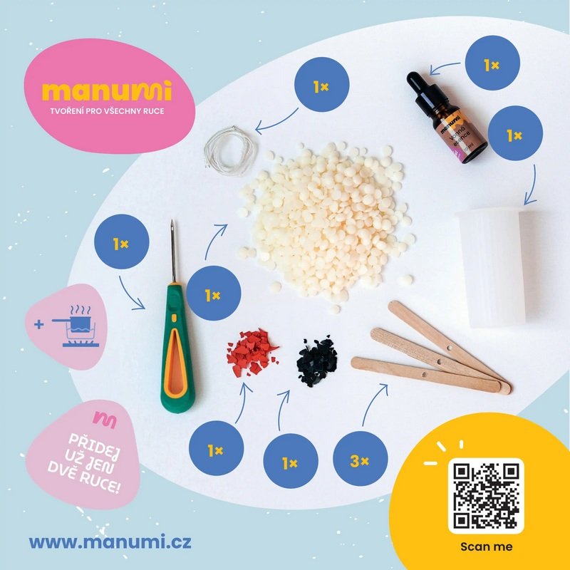 Manumi Soy Wax Candle Making Kit, 3 Candles