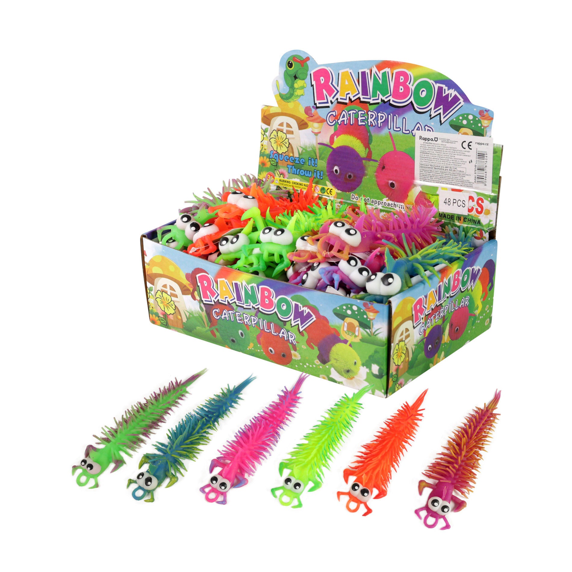 Stretchy centipede with big eyes 48 pcs