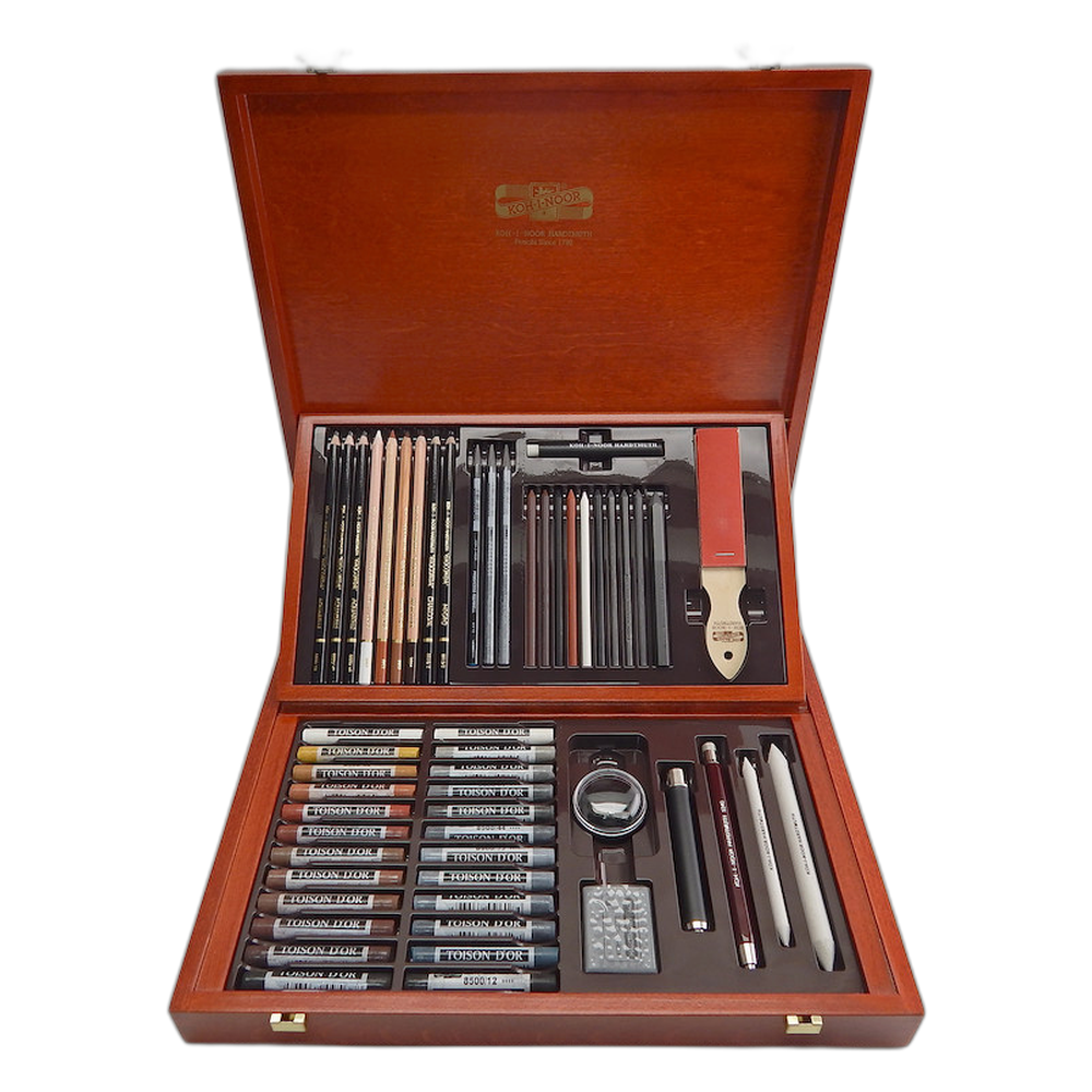 Koh-i-Noor Gioconda Large Art Set 8896 in Two Tier Wooden Case