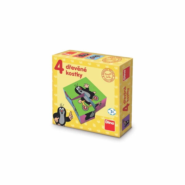 Wooden picture cubes 4 pcs / Krtek