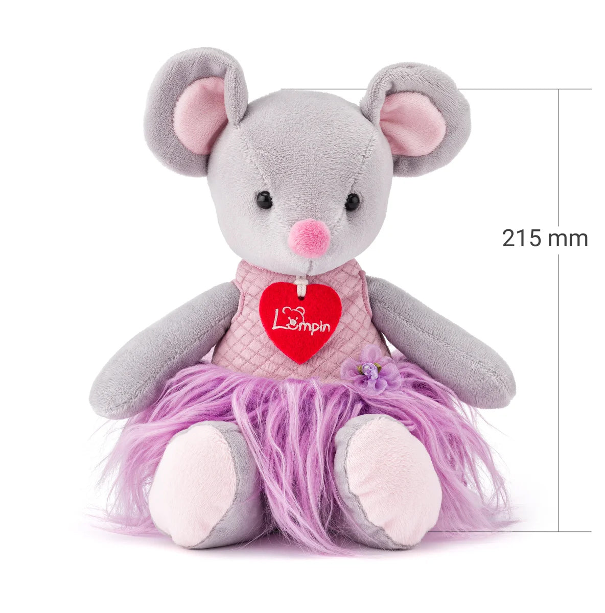 Grey plush mouse Akiko 30 cm