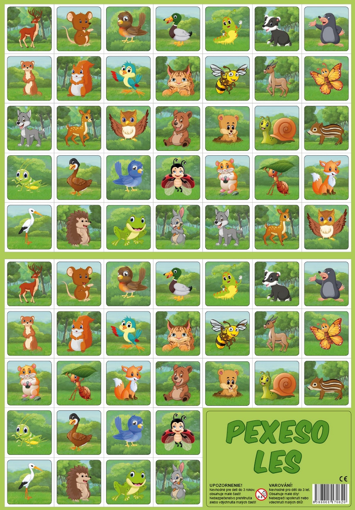 Memory game Forest, 32 pairs / Pexeso