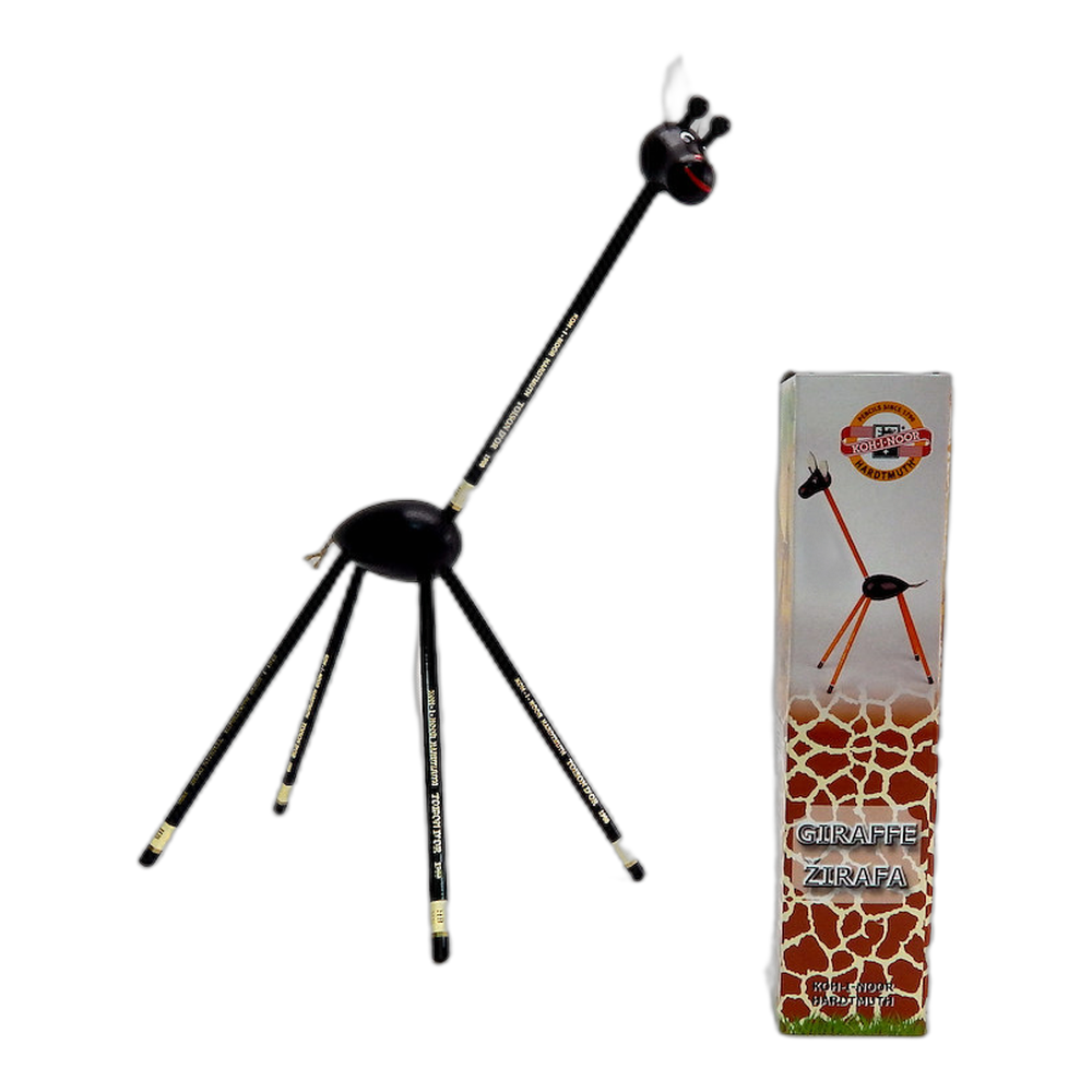 Koh-i-Noor Giraffe 9960 Pencil Holder Black with Hardtmuth 1900 Graphite Pencils