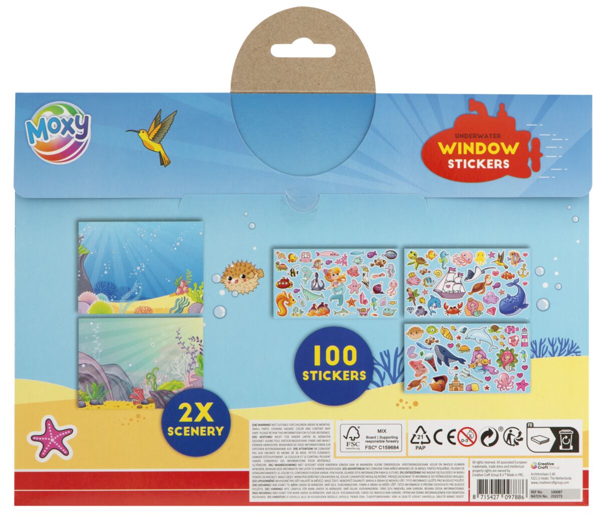 Sea Window Sticker Creative Set 100+ pcs, 29x21 cm